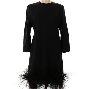 Victor Costa Feather Hem Cocktail Wedding Party Dress